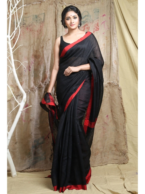 

Arhi Black & Red Woven Design Pure Silk Saree