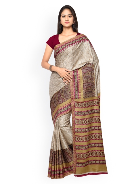 

Saree mall Beige Printed Bhagalpuri Art Silk Traditional Saree