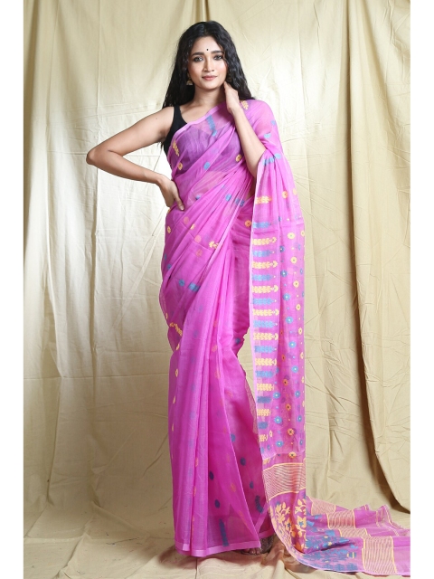 

Arhi Pink Woven Design Silk Cotton Saree