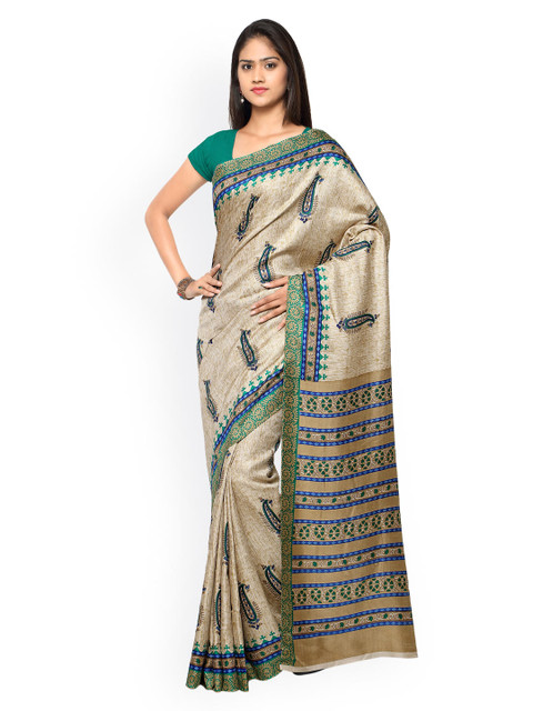 

Saree mall Beige Printed Bhagalpuri Art Silk Traditional Saree