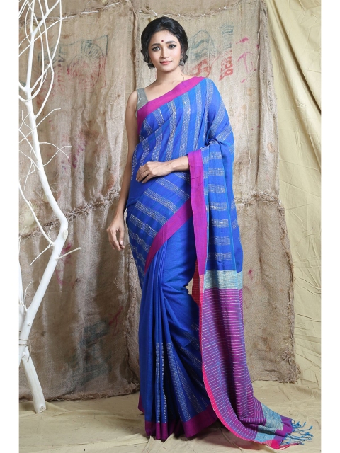 

Arhi Blue & Magenta Geometric Woven Design Saree