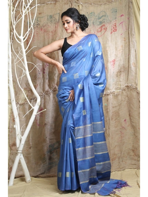 

Arhi Blue & Gold-Toned Woven Design Saree