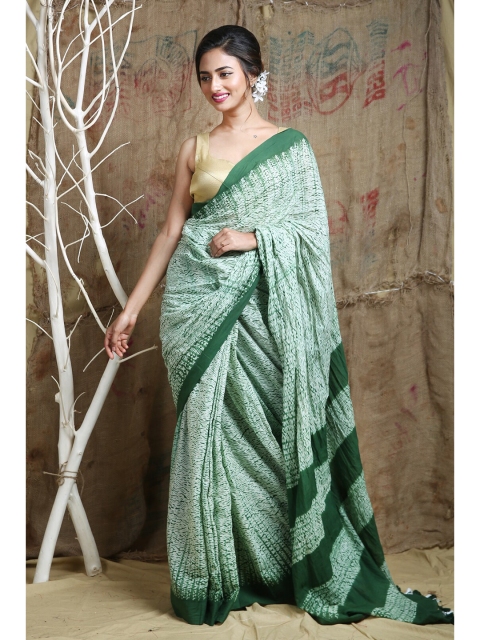 

Arhi Green & White Pure Cotton Saree