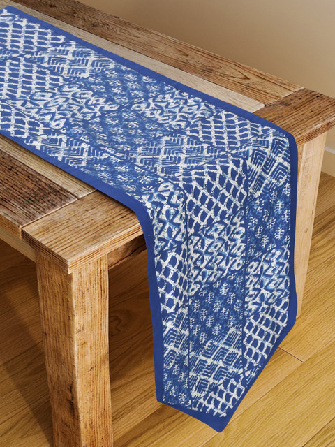 

Rajasthan Decor Blue Printed Cotton Table Cover
