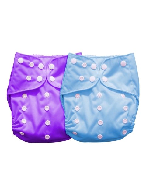 

Moms Home Set of 2 Reusable Cotton Pocket Diapers With 2 Inserts, Multi