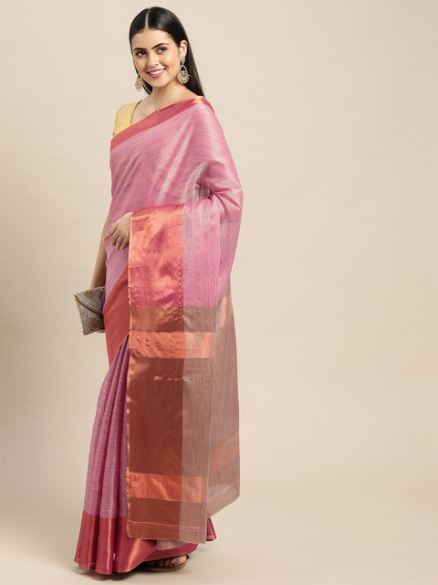 

Pothys Pink Solid Saree