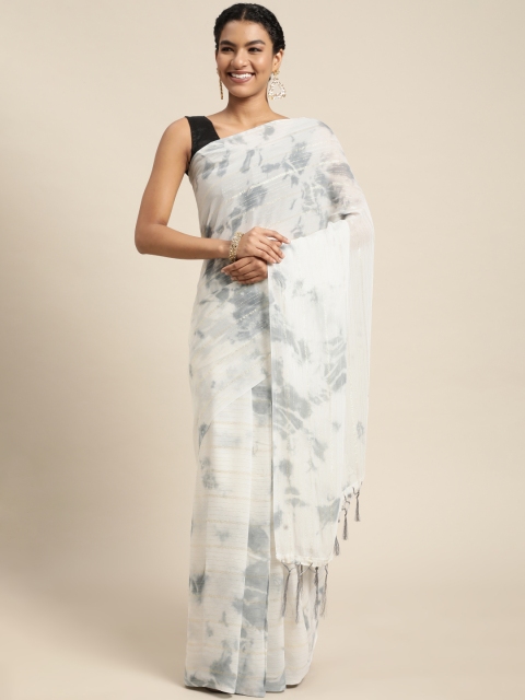 

Pratham Blue White & Grey Printed Saree