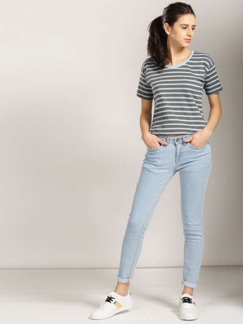 

Harvard Women Blue Skinny Fit Mid-Rise Clean Look Jeans