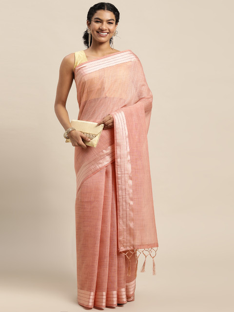

Pratham Blue Pink Woven Design Saree