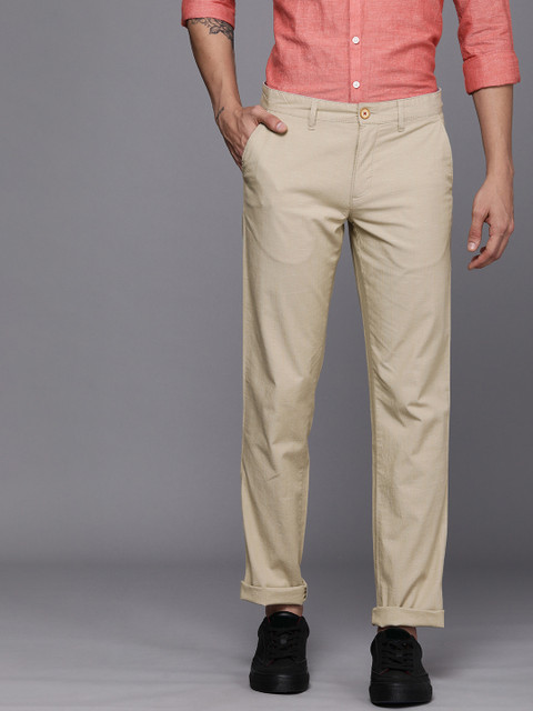

Louis Philippe Sport Men Khaki & Brown Checked Slim Fit Trousers