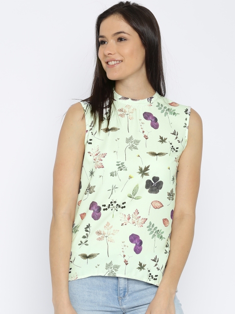 

Vero Moda Women Cream Printed High Low Top