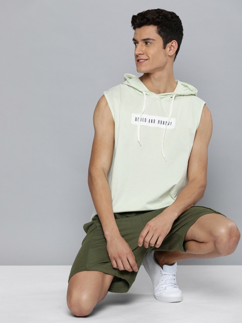 

M&H Easy Men Green & Blue Printed Pure Cotton T-shirt