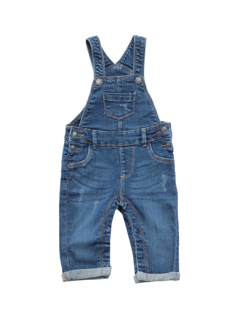 

Lil Lollipop Girls Blue Washed Cotton Denim Straight Leg Dungarees