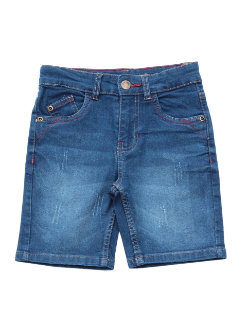 

Lil Lollipop Boys Blue Mild Distressed Pure Cotton Denim Shorts