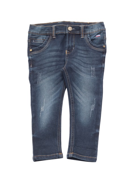 

Lil Lollipop Girls Blue Slim Fit Low Distress Jeans
