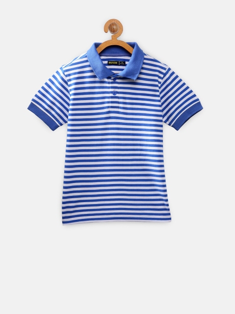 

NYNSH- PlusS Kids Boys Blue Striped Polo Collar T-shirt