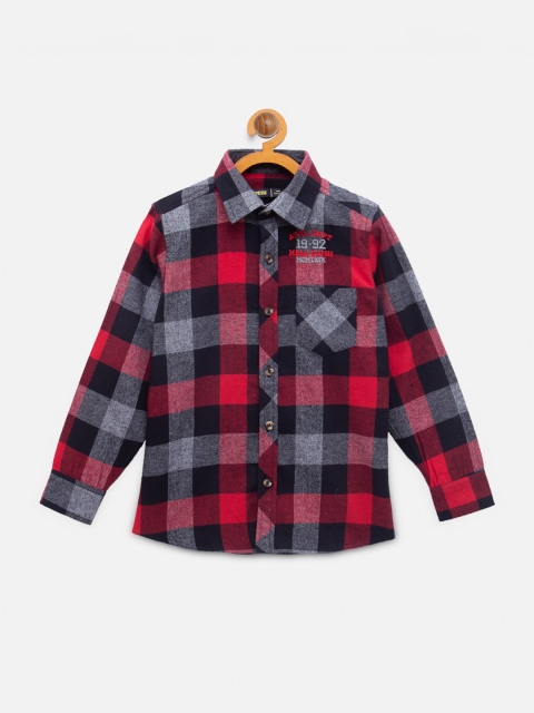 

NYNSH- PlusS Kids Boys Red Buffalo Checks Checked Casual Shirt