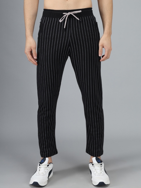 

Gallus Men Navy Blue & White Striped Cotton Track Pants