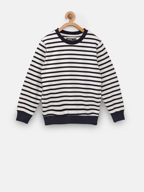 

NYNSH- PlusS Kids Boys White Striped Sweatshirt