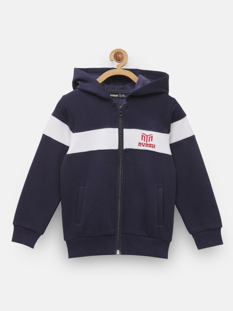 

NYNSH- PlusS Kids Boys Navy Blue Colourblocked Hooded Sweatshirt