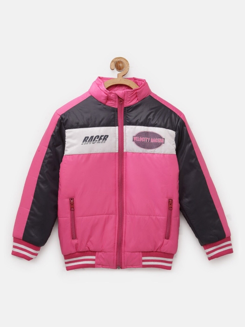 

NYNSH- PlusS Kids Boys Pink Black Bomber Jacket