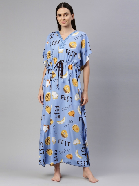 

GOLDSTROMS Blue Printed Maxi Nightdress