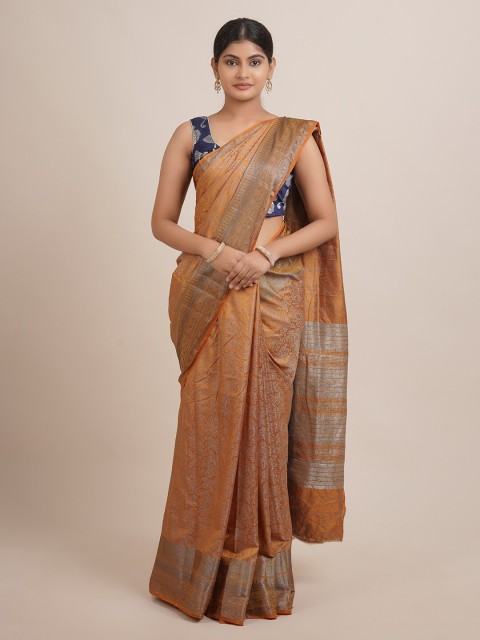 

Pothys Brown & Grey Woven Design Zari Jute Silk Saree