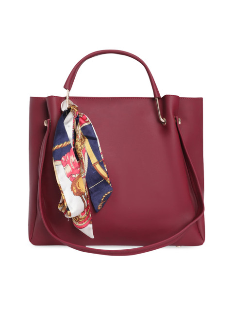 

Fostelo Maroon PU Structured Handheld Bag with Quilted