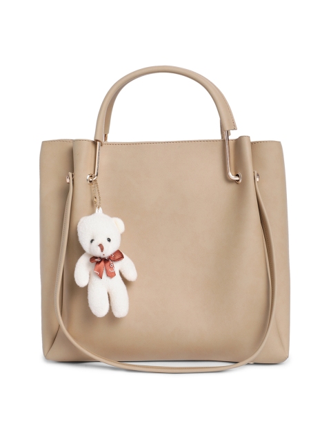 

Fostelo Beige Solid Structured Handheld Bag