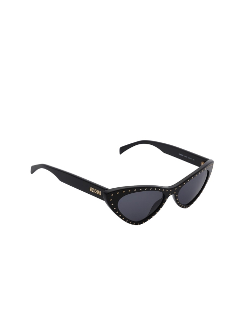 

MOSCHINO Women Grey Lens & Black Cateye Sunglasses with UV Protected Lens MOS006