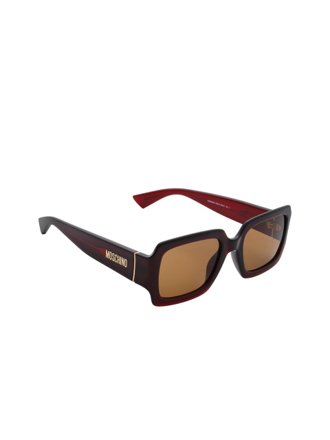 

MOSCHINO Women Brown Lens & Red Rectangle Sunglasses & UV Protected Lens MOS063/S C9A 5370