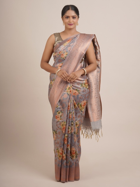 

Pothys Grey & Green Woven Design Zari Pure Silk Saree