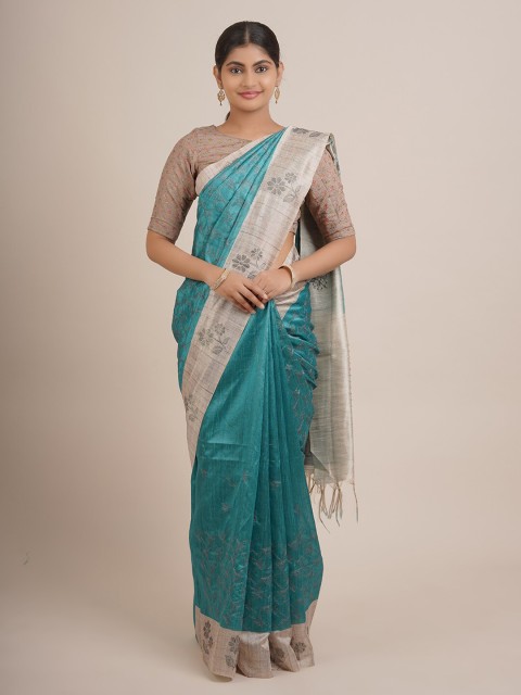 

Pothys Blue & Beige Pure Silk Saree