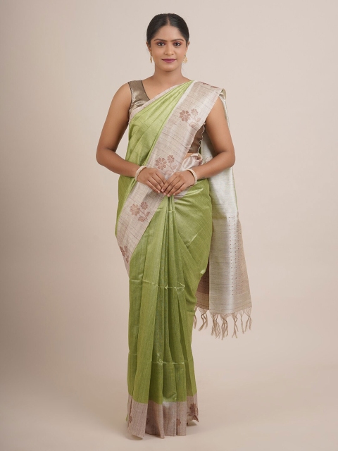 

Pothys Green & Beige Pure Silk Saree