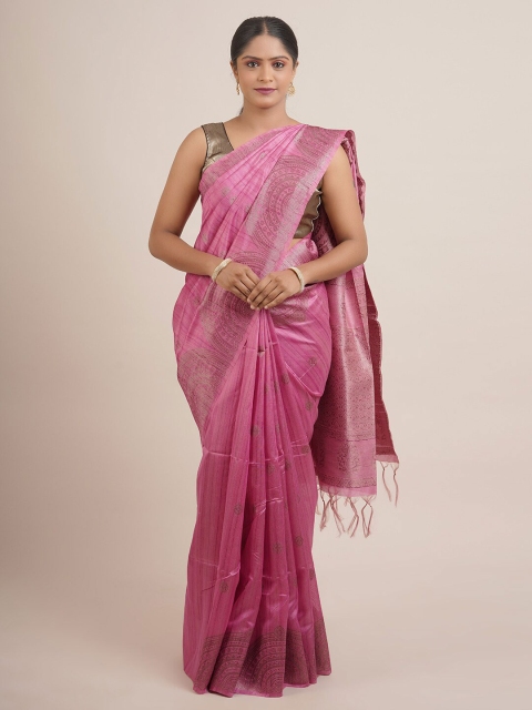 

Pothys Pink & Beige Pure Silk Saree