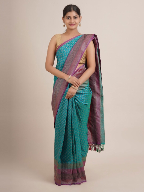 

Pothys Blue & Burgundy Woven Design Zari Pure Silk Saree