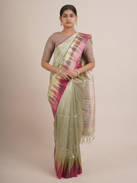 

Pothys Green & Pink Pure Silk Saree