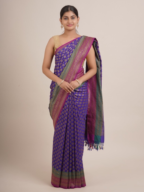 

Pothys Blue & Green Floral Pure Silk Saree