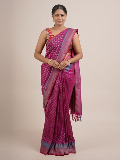 

Pothys Pink & Grey Woven Design Pure Silk Saree