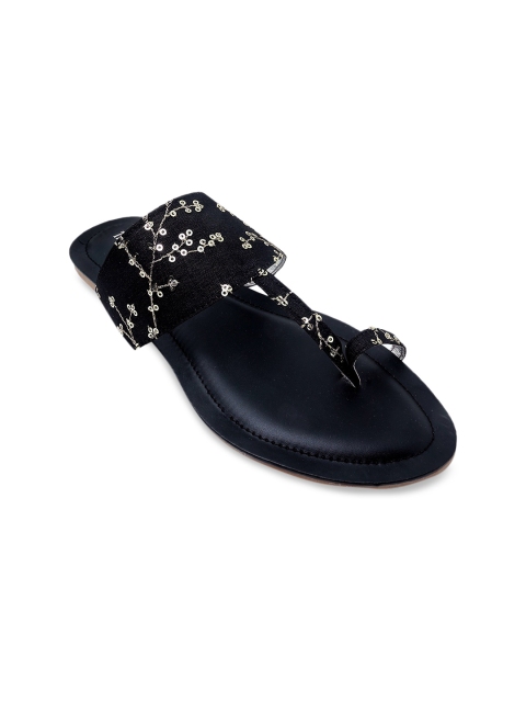 

Thread Stories Women Black Embellished One Toe Flats