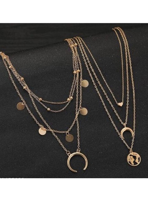 

Vembley Set Of 2 Gold-Toned Gold-Plated Layered Necklace