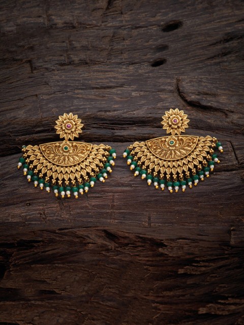

Kushal's Fashion Jewellery Red Dome Shaped Studs Earrings