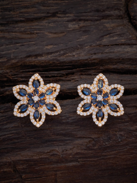 

Kushal's Fashion JewelleryGold-Plated Blue Paisley Shaped Studs Earrings