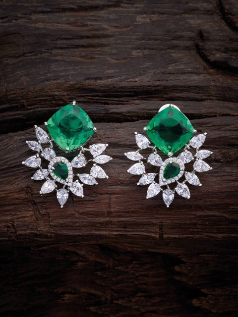 

Kushal's Fashion Jewellery Green Diamond Shaped Studs Earrings