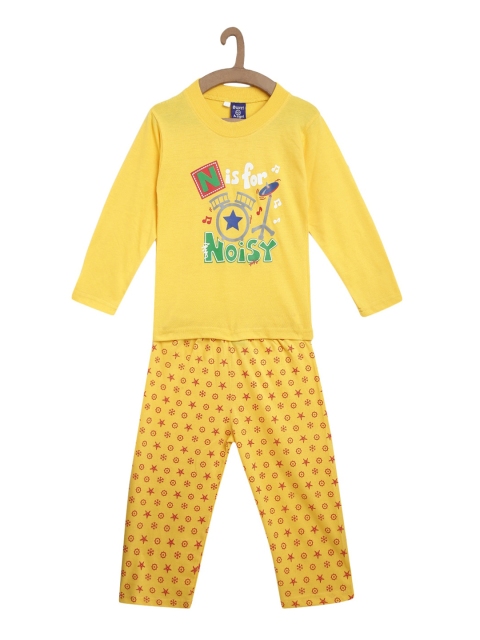 

SWEET ANGEL Boys Yellow Printed Night suit