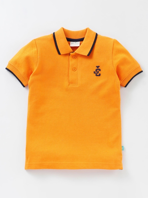 

JusCubs Boys Yellow Polo Collar Cotton T-shirt