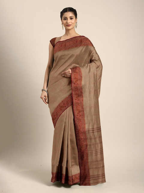 

The Chennai Silks Brown Bengal Taant Pure Cotton Saree
