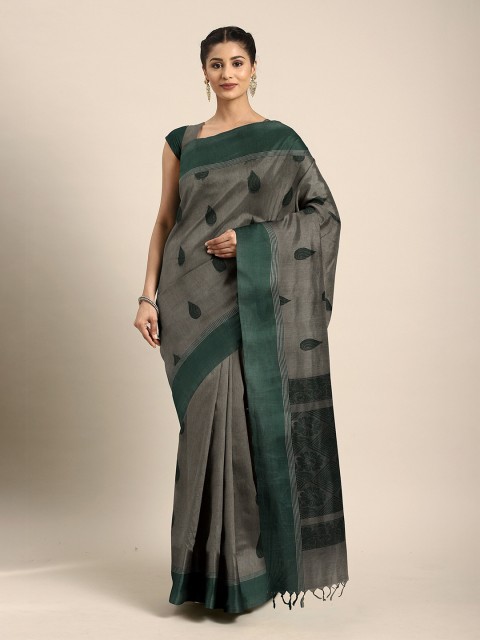 

The Chennai Silks Women Grey Woven Design Kovai Cotton Saree