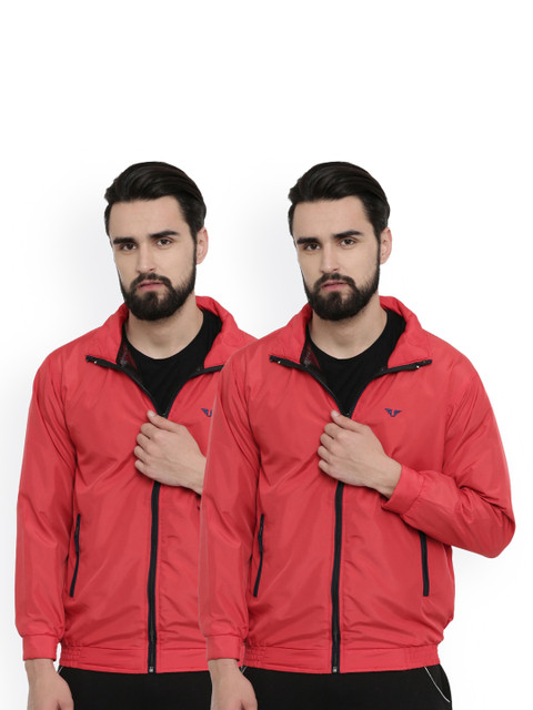 

UNSULLY Men Red Windcheater Training or Gym Tailored Jacket