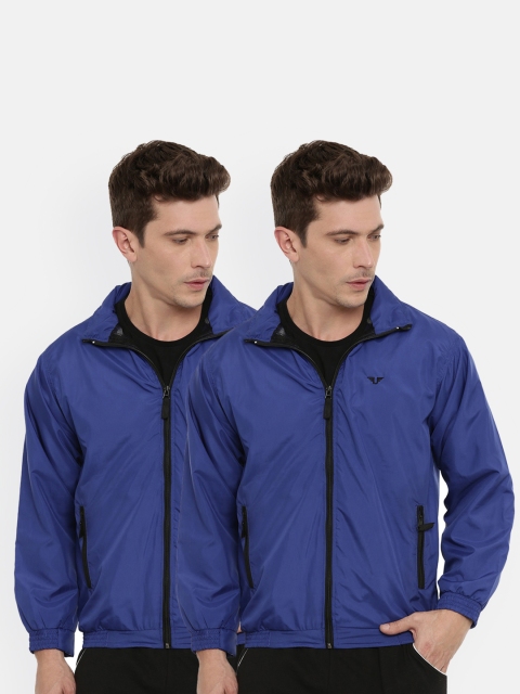 

UNSULLY Men Blue Windcheater Longline Training or Gym Sporty Jacket